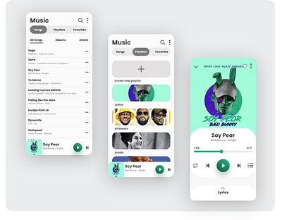 Music App UI app design minimal ui ux