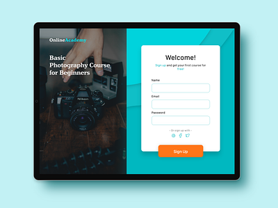Sign up OnlineAcademy dailyui signup ui ux web