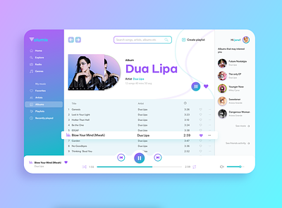 Music Player desktop app app dailyui design desktop app desktop design music musicplayer ui ux web