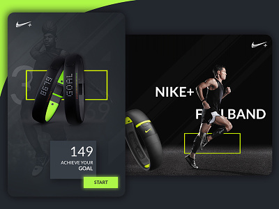 Nike Creative Cards ad banner card dark google graphics green nike nikefuel band