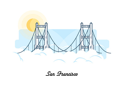 San Fran: Soon Very Soon bridge city golden gate google illustration line drawing san francisco us
