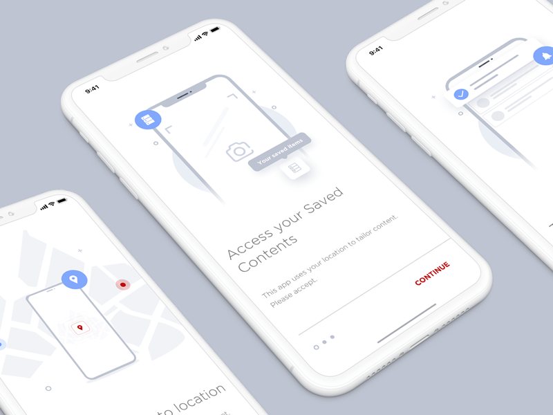 Onboarding Screens iphone x door card scan illustration white google grey scale instruction onboarding