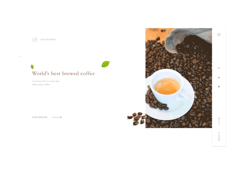 Website for a Coffee brand