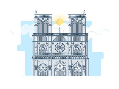 Notre-Dame de Paris architecture buidling google illustration landmarks notre dame notre-dame paris