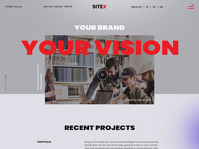 Agency Website agency bold text contrast creative layout creative website grey large heading minimal ui web design white