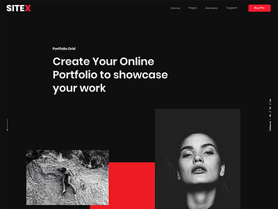 Portfolio Website Hero dark graphitivity portfolio red sitex website
