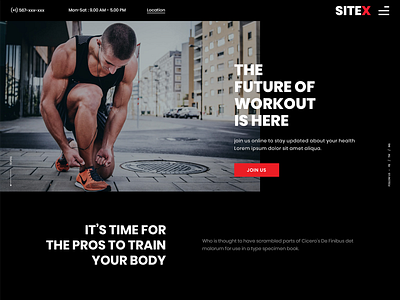 Gym Trainer, Fitness and Workout Website dark fitness gym trainer website workout