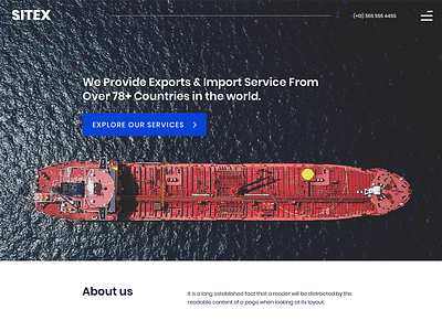 Shipping and Cargo Company Website blue cargo getsitex graphitivity hero shipping website