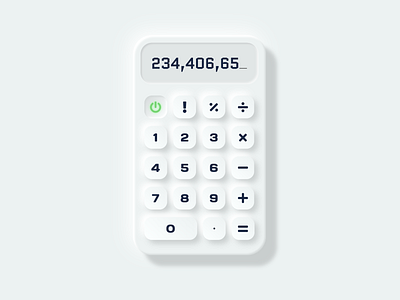Neumorphism calculator calculator calculator design calculator ui css html ui user interface