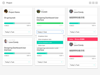 Daily Task Tracking UI user interface