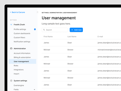 User management figma settings ui user experience user interface ux web
