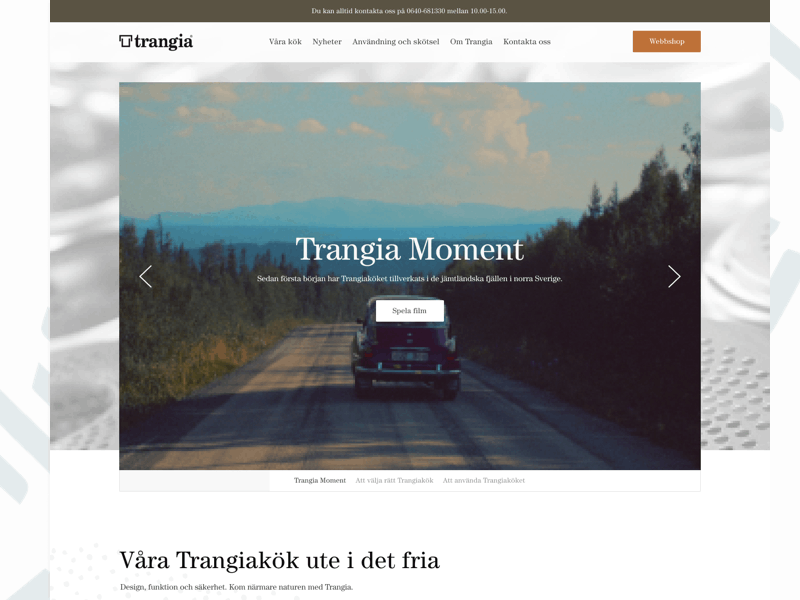 Trangia design ecommence figma outdoor ui user experience user interface ux web