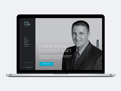 JT Home clean flat fullscreen insurance minimal navigation sidebar ui ux web design website