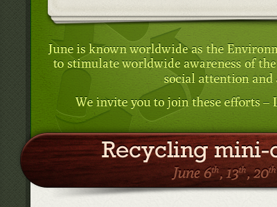 Environment Month Flyer green letterpress pattern recycling texture wood