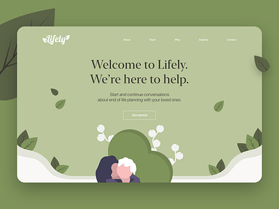 Lifely Website branding costarica flat green illustration leaf leaves vector web web design website