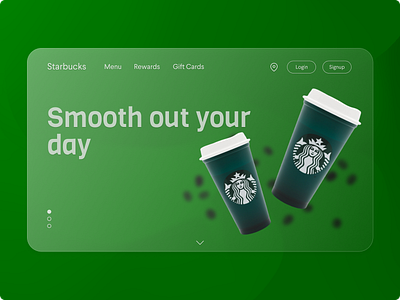 Starbucks Landing Page concept (Glassmorphism) branding design graphic design ui ux web design