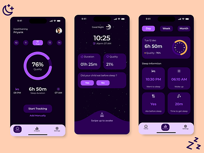 Sleep Tracking App app design ios ui ux