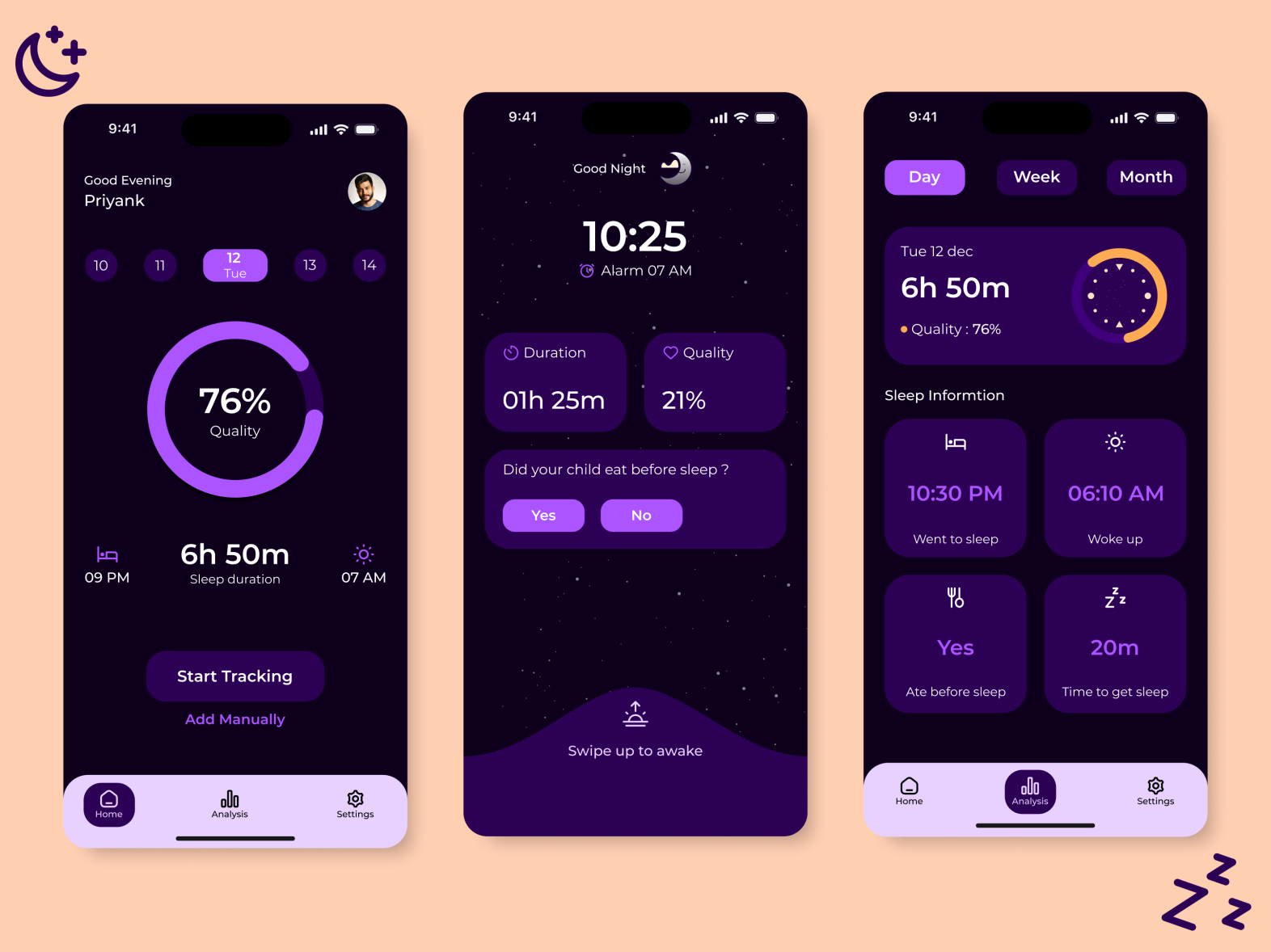 Sleep Tracking App by Prince S on Dribbble