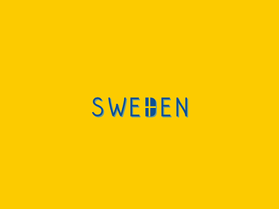 Sweden flag lettering logo nationality playoff rebound sweden typography word