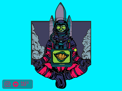 Boketto popart rocket skull