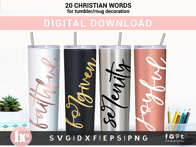 Christian Words For Tumbler Making bible verse christian design christian words christianity cricut design designs for cricut cut minimal png scripture silhouette cameo skinny tumbler design sublimation design svg svg cutting files typography vector