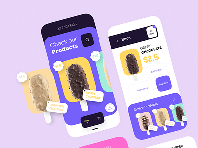 Ice cream App app ecommerce food food and drink icecream iceland icon illustrator interface minimal mobile mobile app mobile apps mobile ui mobileapp mobileappdesign shop shopping ui