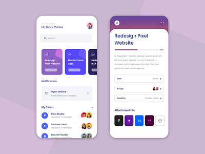 Project Management App - UI Design Concept design gestalt mobile app project management project management app task task app ui ui concept ui design ux