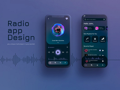 Radio App Design app branding design graphic design ui ux