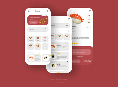 Japanese Food App Design app appdesign application branding design foodapp graphic design ui ux