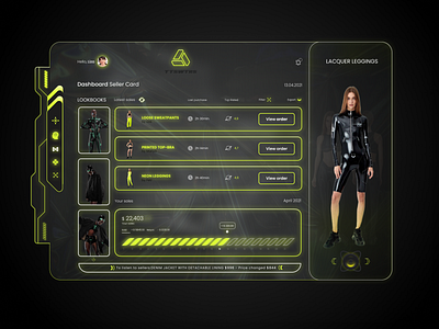 Dashboard Seller Card 2022 black blackdashboard card clothing cyber dark dashboard interface new shop ui web women