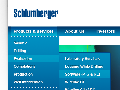 Schlumberger drop down nav