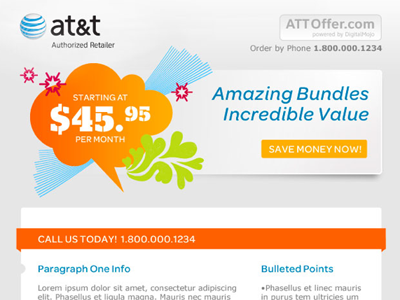 AT&T Email Campaign clean corporate colors email campaign promotional style guide