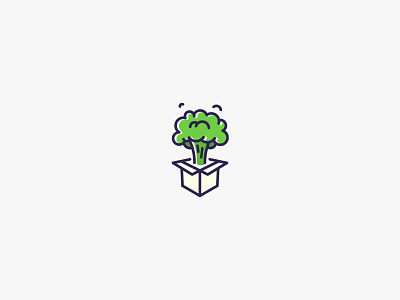 Healthy food box logo art broccoli delivery flat food green healthy illustration logo mark minimal nature symbol vector