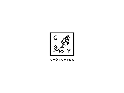 Györgytea logo brand branding herbal illustration logo logofolio mark minimal pharmacy simple symbol tea
