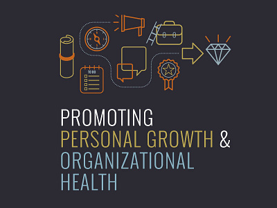 Organizational Health corporate icons illustration line art