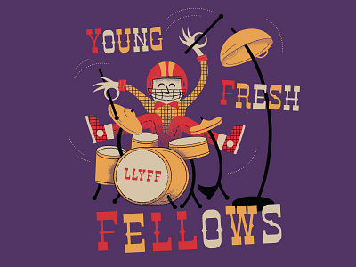 Young Fresh Fellows Mini-Poster drums illustration mid century music retro