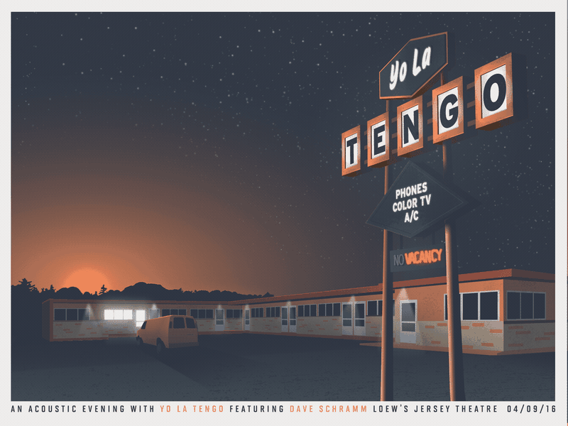 Motel Yo La Tengo II gif gigposter illustration