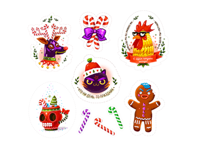 My set of Christmas stickers.