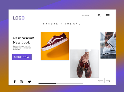 Landing page for ecommerce website ui