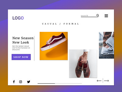 Landing page for ecommerce website