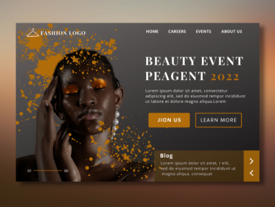 Landing page for model agency