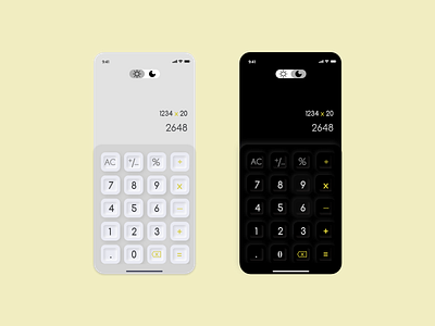 Calculator calculator dark design light soft ui