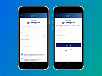 Gigit App / Gulf Sigorta analysis app branding design logo mobile ui ux