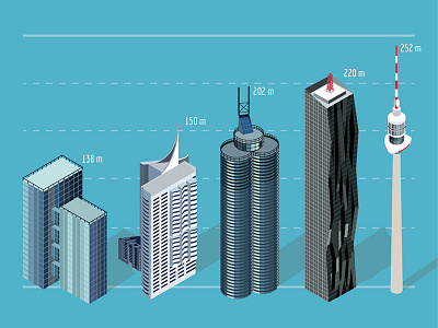 Tallest buildings of Vienna building illustration illustrator isometric showreel vector vienna