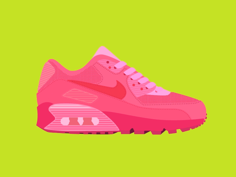 Daily 12: An Inanimate Object air max boom cel animation explosion illustration illustrator pink shoe vector