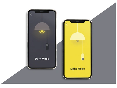 ON/OFF Switch adobexd dailyuichallenge dark darkmode illustration lightmode lights minimalistic mobile mobile app design mobile ui onoffswitch switcher ui user experience ux yellows