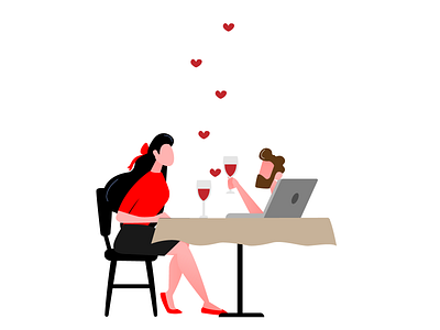 Distance Relationship colors distance illustration illustrator logo love lovers meeting valentine valentine day vector