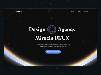 Design Agency Homescreen agency daily design design agency homepage landing page neon space ui web web design