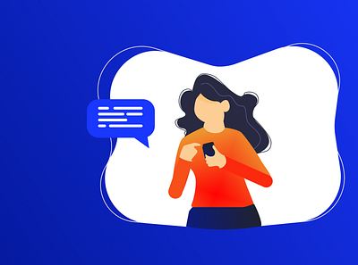 Woman Texting design designer illustration messaging ui ux vector website