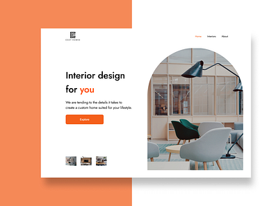 Interior Design Page branding design ui ux